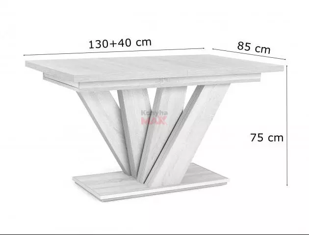 Dorka Canterbury asztal 130+40 cm