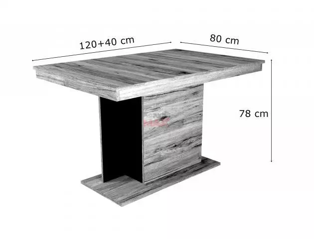 Debora San Remo asztal 120+40 cm