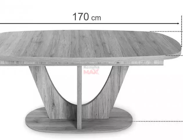 Max Canterbury asztal 170+40 cm