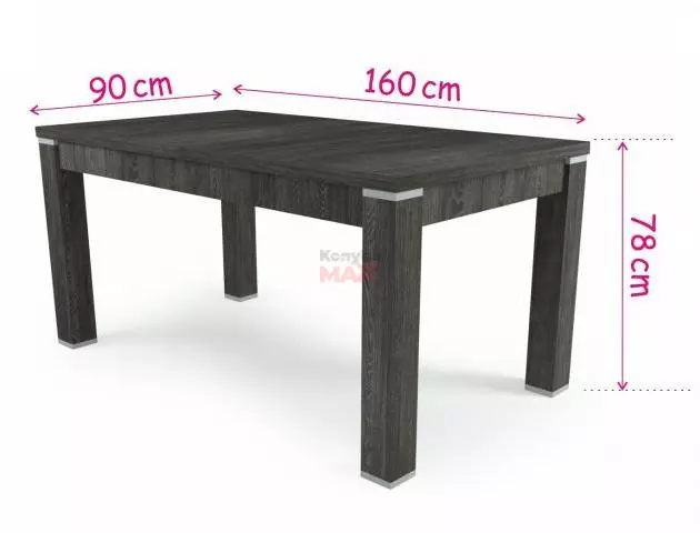 Tony Iszap tölgy asztal 160+40 cm