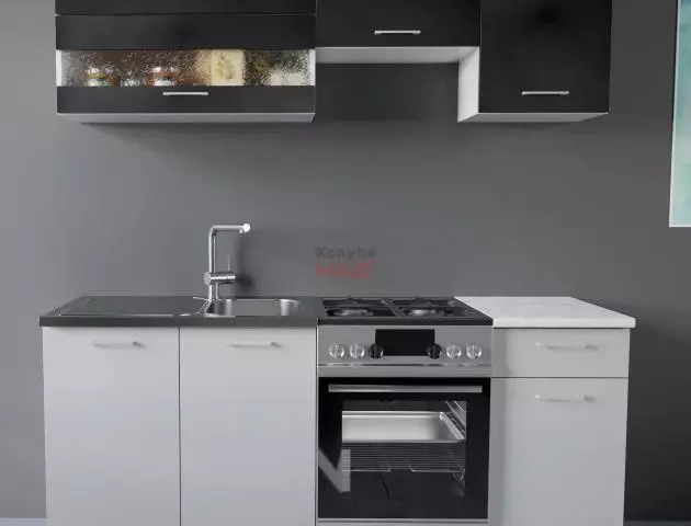 Fekete szürke konyhabútor