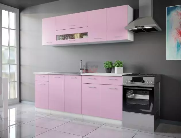 Rózsaszín konyhabútor