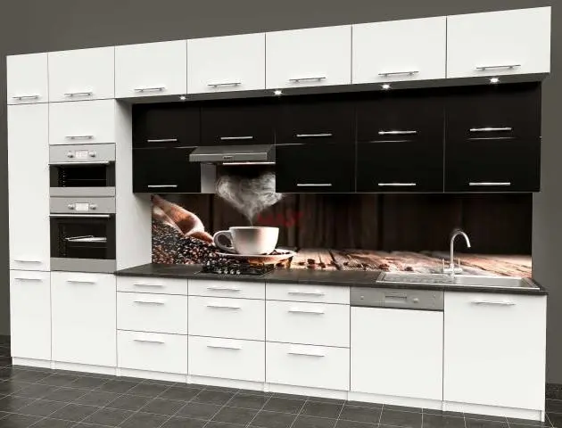 Fehér fekete konyhabútor