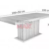 Flóra Wenge asztal 200+50 cm