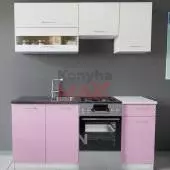 Fehér rózsaszín konyhabútor