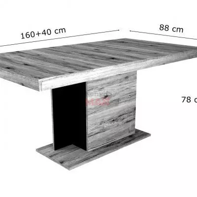 Debora Sonoma asztal 160+40 cm