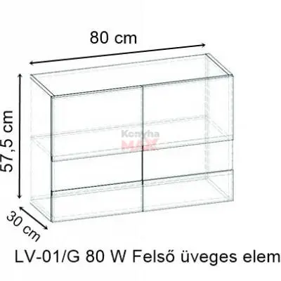 LV-01/G 80 W Felső üveges elem