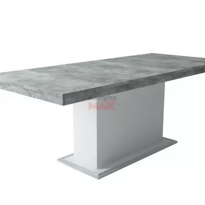 Flóra Beton-Fehér asztal 200+50 cm