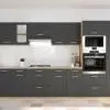 Lima Tölgy - Antracit Konyhabútor 360 cm